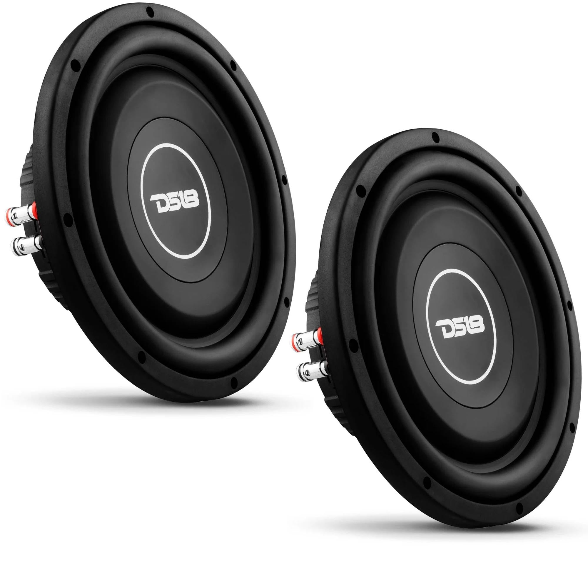 DS18, (2) DS18 SRW10.4 10" 400W RMS SRW-Series Single 4-Ohm Shallow-Mount Subwoofer