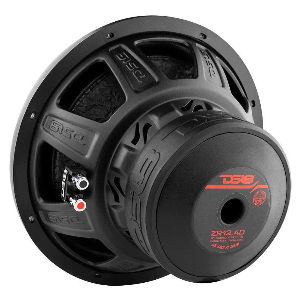 DS18, (2) DS18 ZR12.4D 12" 1500W RMS ZR-Series Dual 4-Ohm Subwoofer