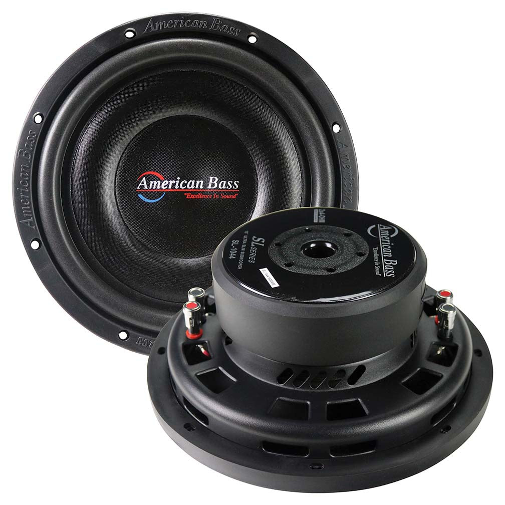 Amerikanischer Bass, American Bass SL-1044 10" 300W RMS SL Serie Dual 4-Ohm Shallow-Mount Subwoofer